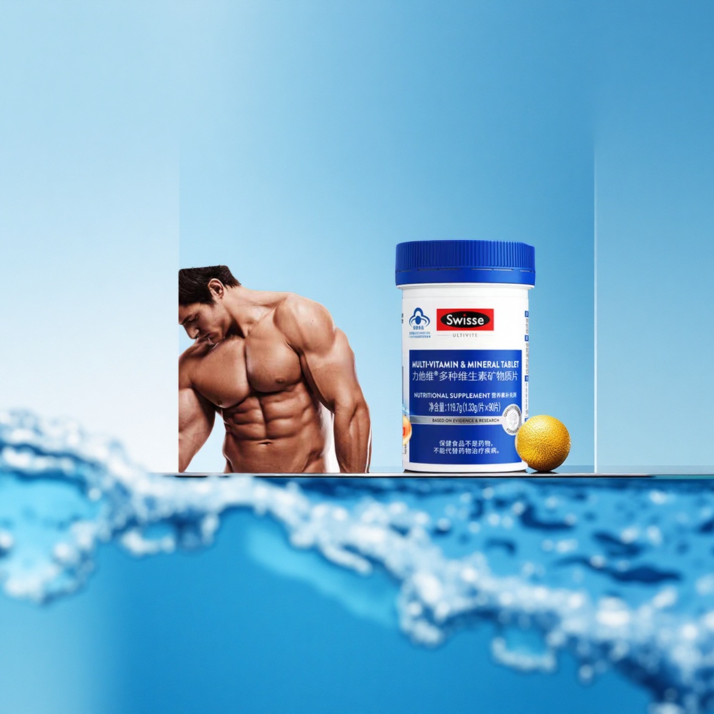 Swisse斯维诗男士蓝帽多种复合维生素b族维e维d3矿物质锌硒免疫力