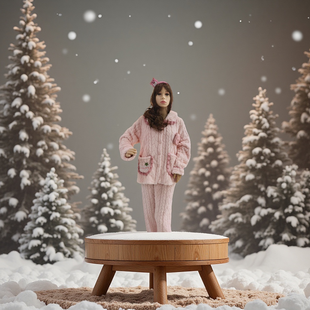 The rabbit fur pajamas are a new autumn and winter collection of soft, warm and comfortable home wear details Picture