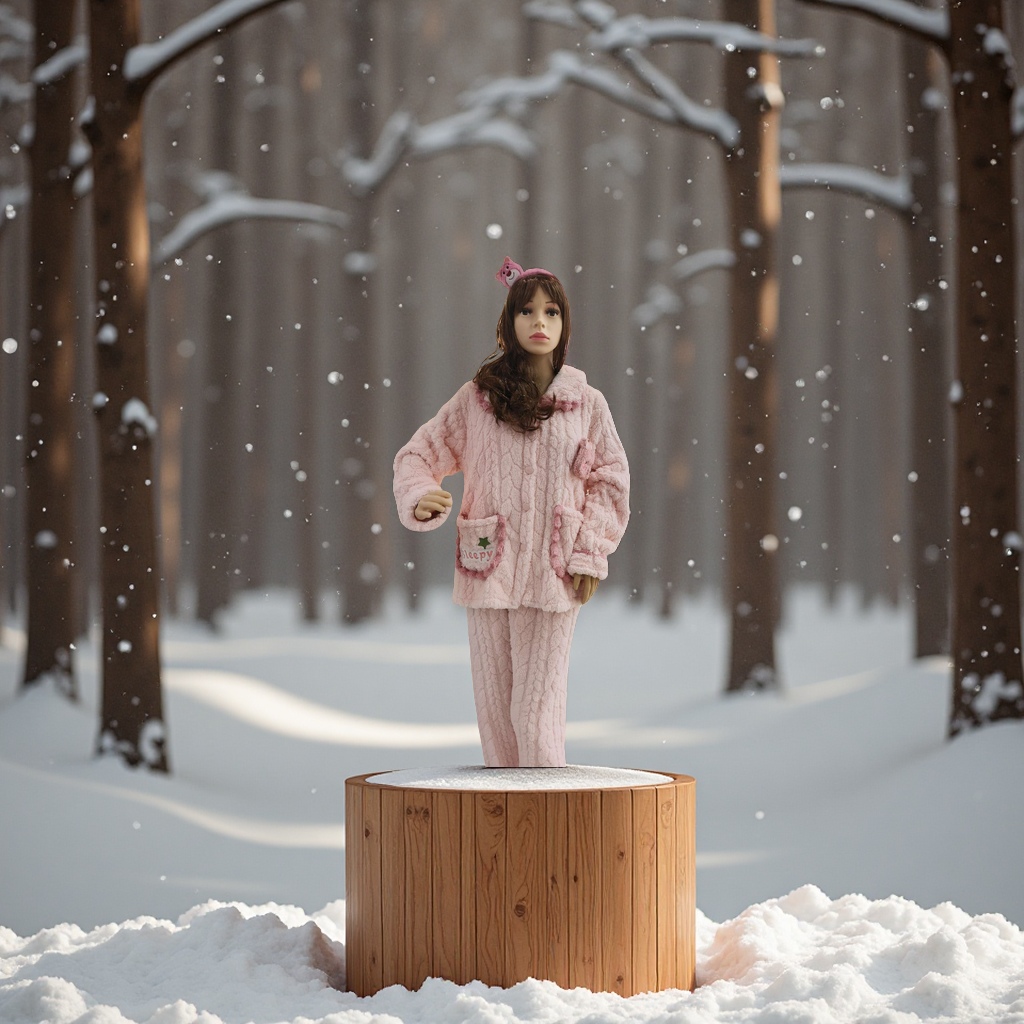 小兔毛睡衣面料柔软保暖舒适家居服秋冬新品