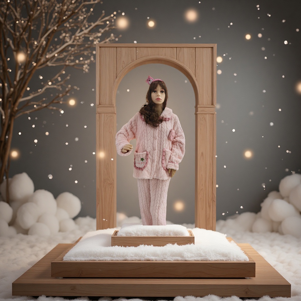 The rabbit fur pajamas are a new autumn and winter collection of soft, warm and comfortable home wear Application Scenario