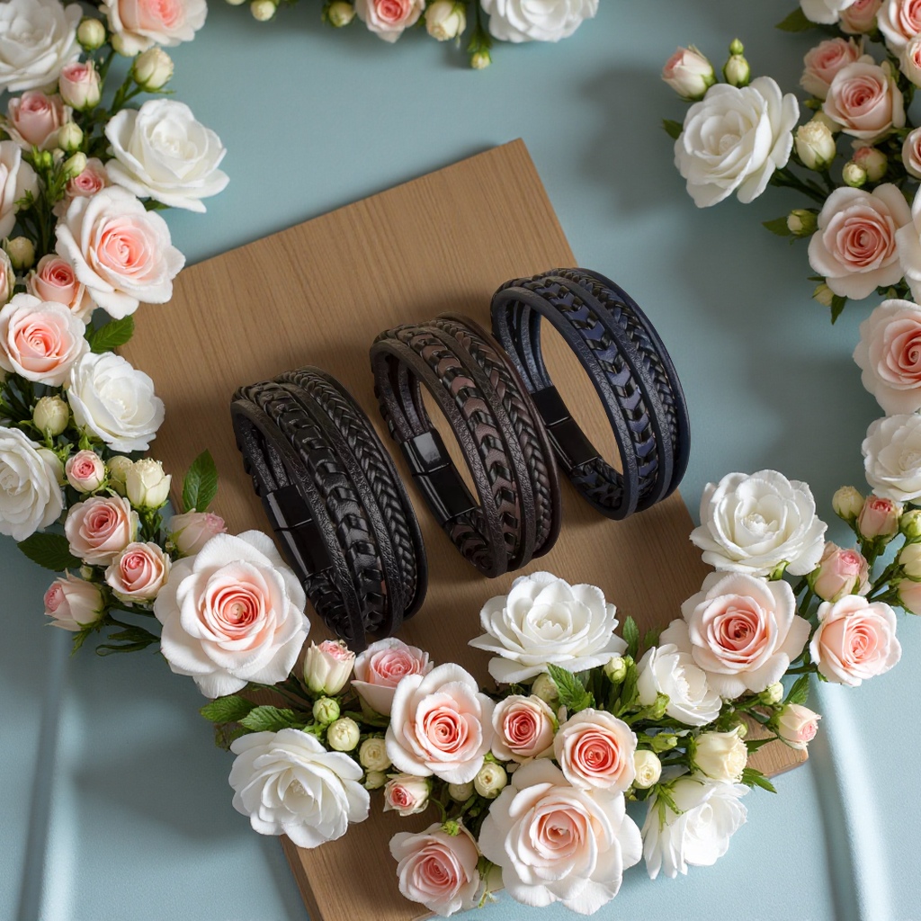 男女通用时尚皮质手链 简约百搭潮流个性手环 皮绳手饰配饰男女款手链