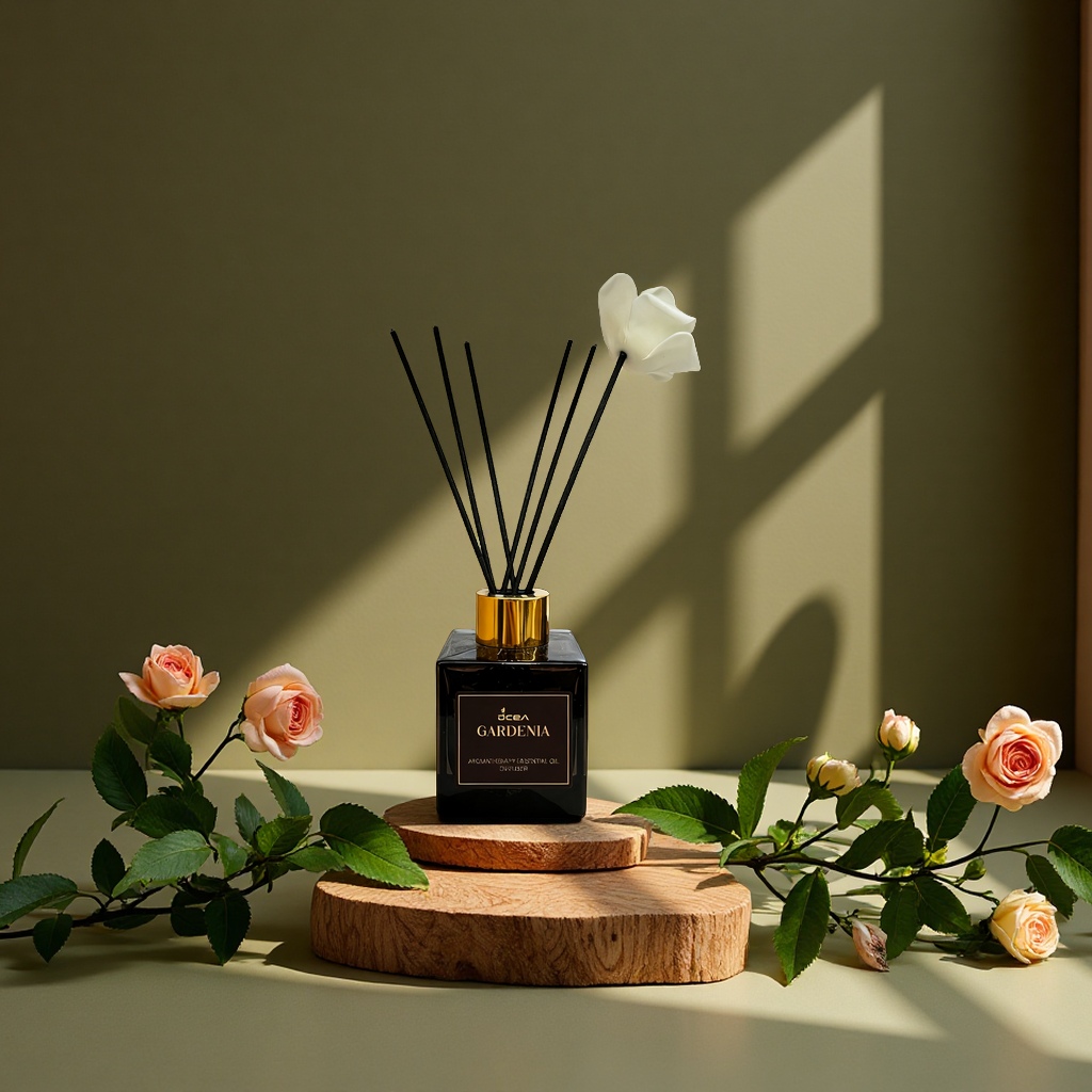 黑色方瓶香薰精油卧室客厅香氛熏香摆件家用香水商超品质无火香薰机