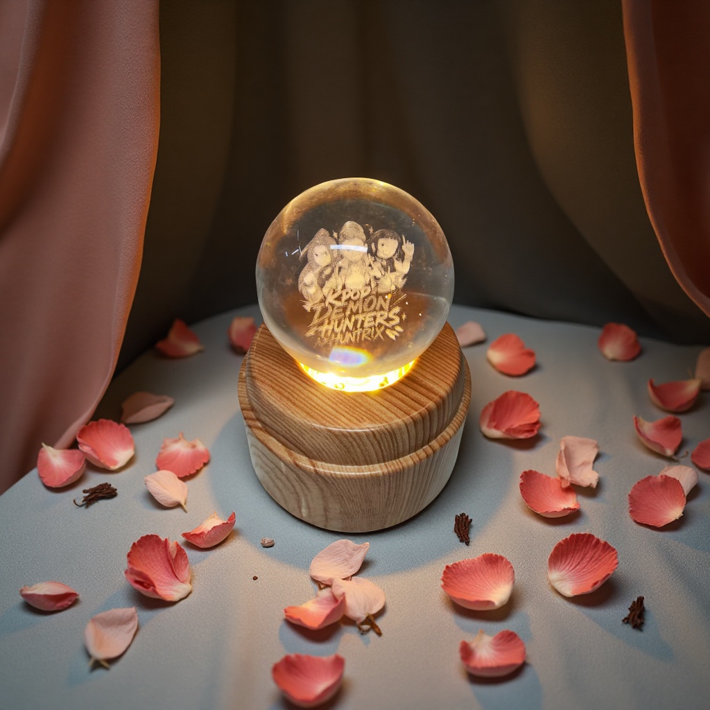 北欧风少女百褶磁吸小夜灯摆件木质书灯温馨卧室装饰灯具