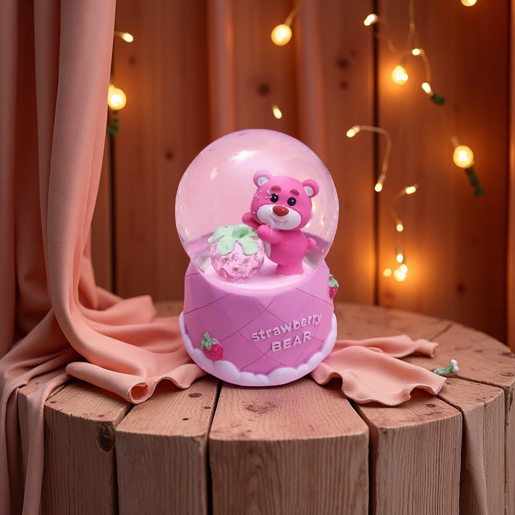 音乐玻璃树脂水晶球音乐盒，100号 80号  飘雪旋转灯光，情人节礼物，卡通人物，斋月，母亲节，父亲节，各种节日礼品。细节图