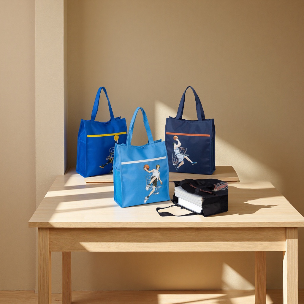 学生手提书袋儿童拉链作业文件袋中小学生补习课本收纳袋布料包装