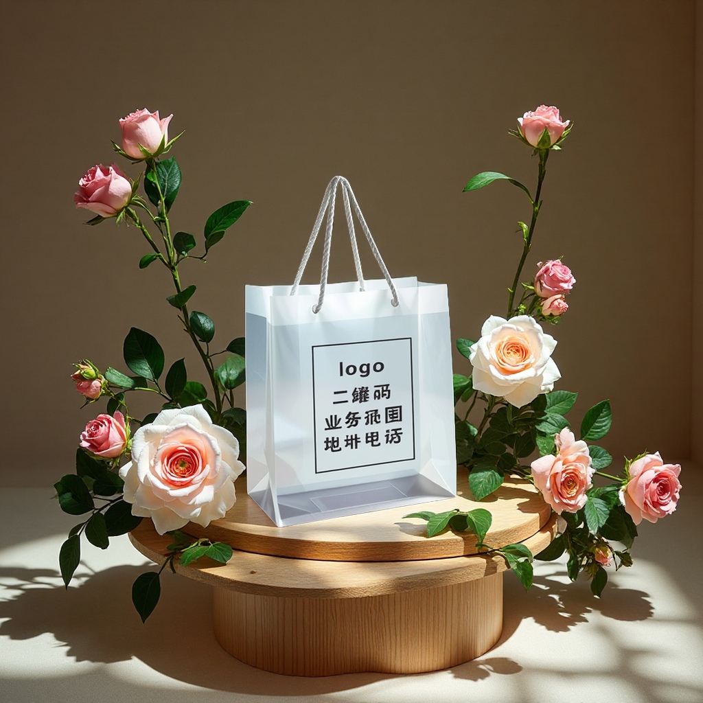 Customized frosted plastic PP handbags, gift bags, toiletries, logo printed packaging, plastic handbags