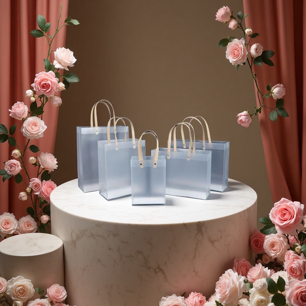 Wedding candies, wedding souvenirs, pp transparent tote bags, PVC plastic packaging bags, clothing gift bags in stock
