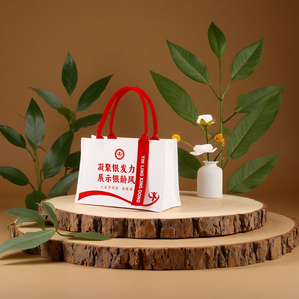 Customized LOGO three-dimensional canvas bags, advertising training tote bags, large-capacity cotton bags for schools and institutions details Picture