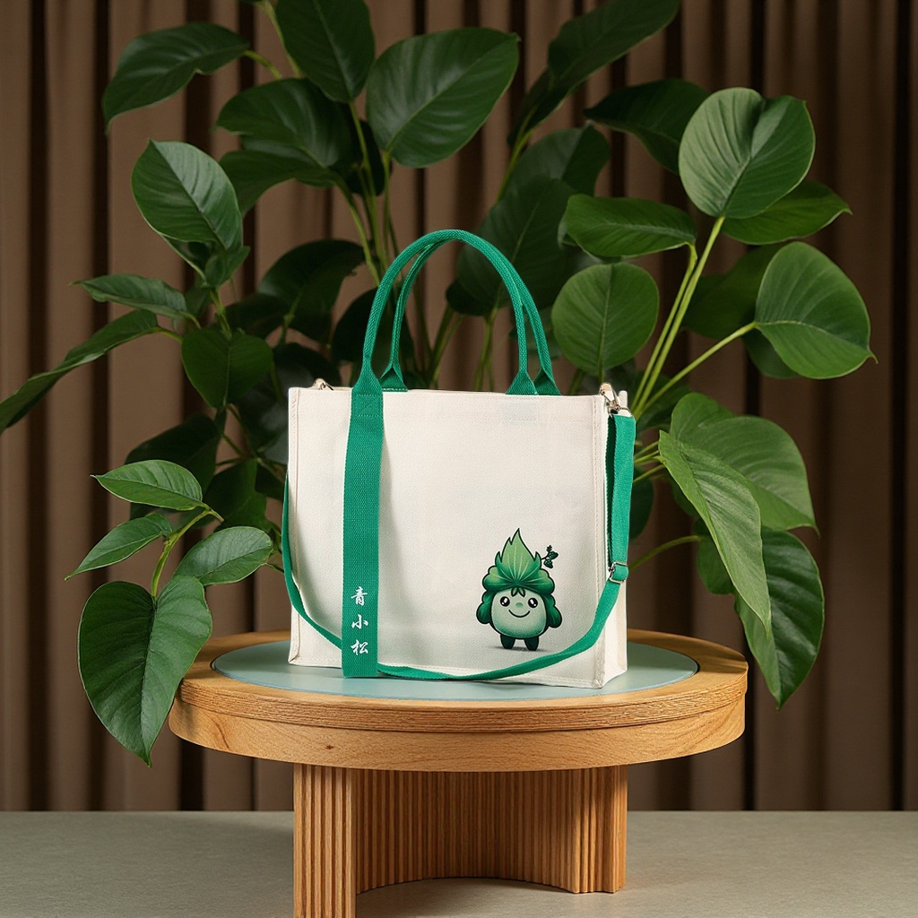 Customized LOGO three-dimensional canvas bags, advertising training tote bags, large-capacity cotton bags for schools and institutions Item Picture