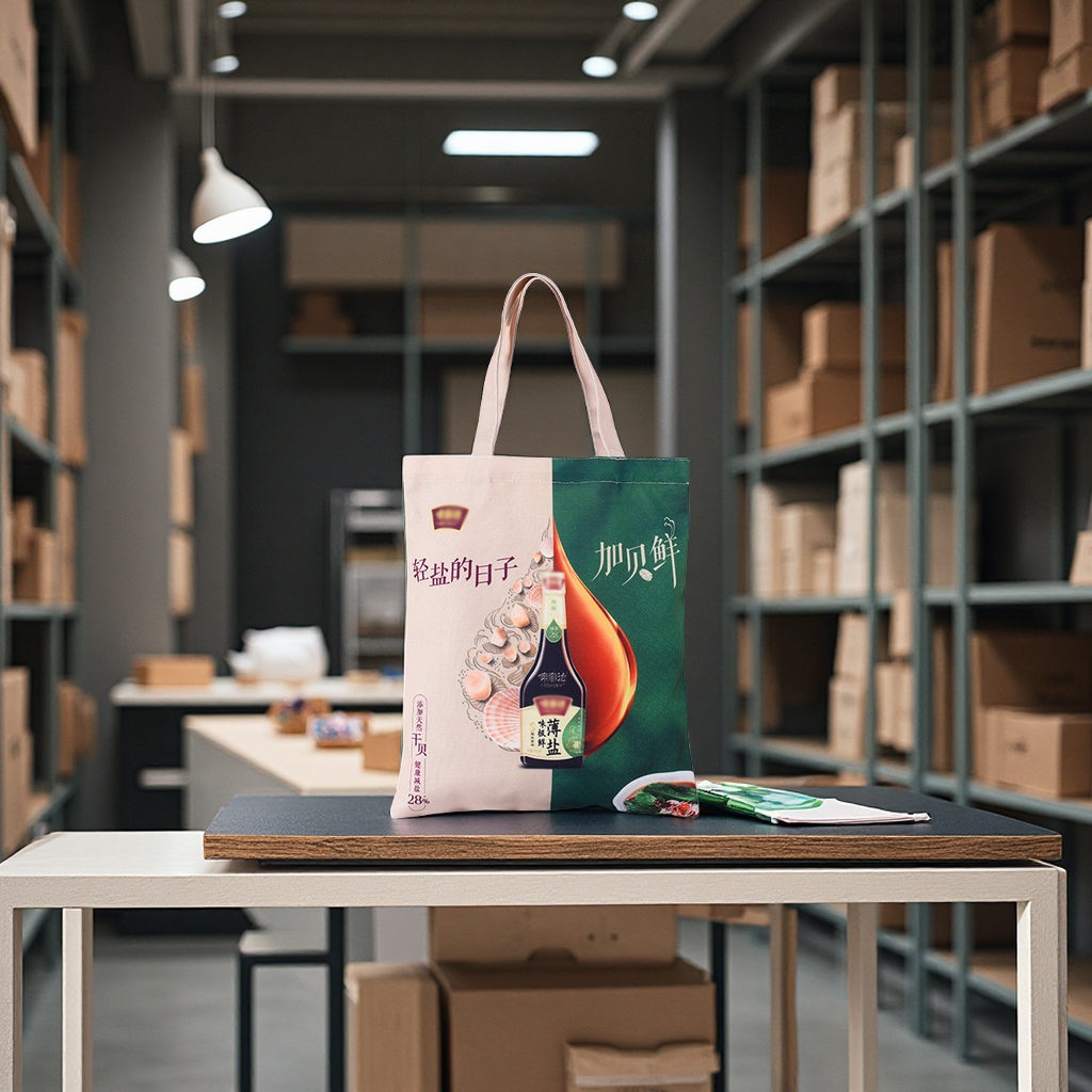 Customized wholesale of hand-held canvas shopping bags directly supplied by the manufacturer, with LOGO printing available. Environmentally friendly and durable fabric packaging bags details Picture