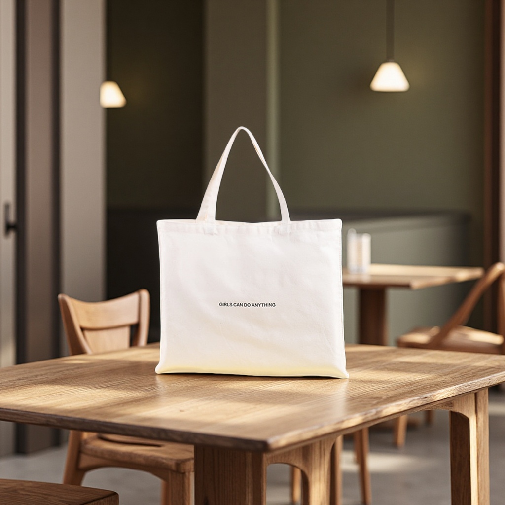 Customized blank canvas bag for students, high-end commuting, portable advertising and promotion, single-shoulder cotton bag, fabric type packaging Item Picture