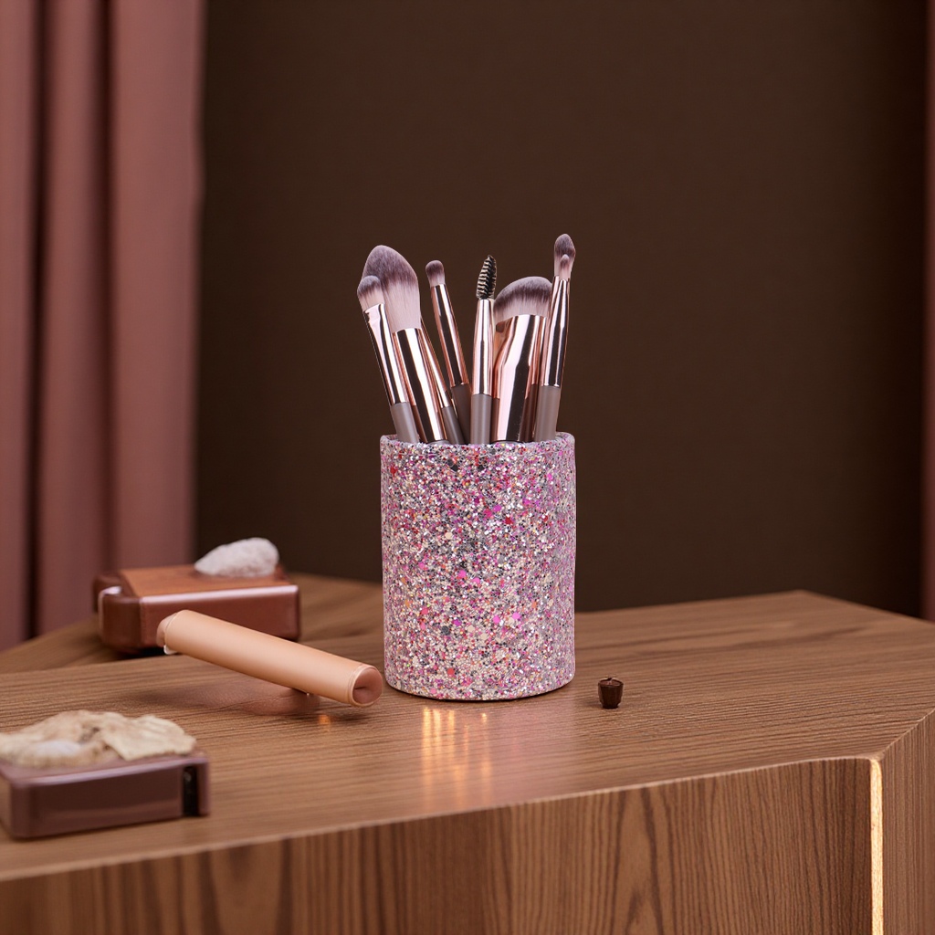 卓尔雅多功能化妆工具收纳筒梳妆台桌面眉笔眼影刷子桶批发美容护肤彩妆用品