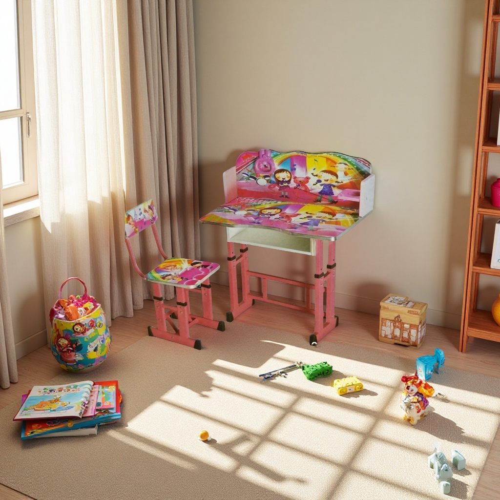 儿童学习桌椅白底实物图