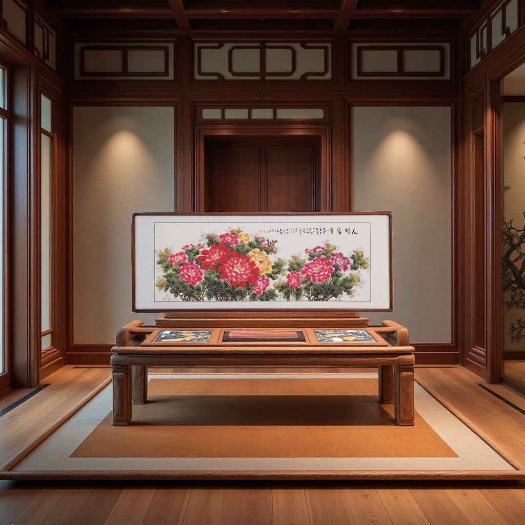The 60x160 traditional Chinese painting art hanging and decorative painting display frame made of acrylic with rounded corners features a transparent base plate that is simple and modern details Picture