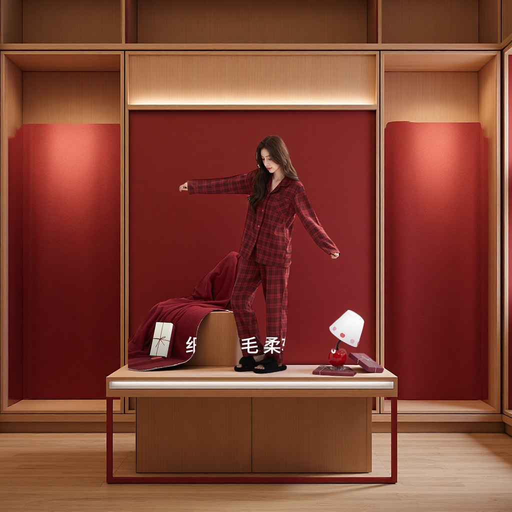 家居服/睡衣/睡衣冬季/丝绸/睡衣冬细节图