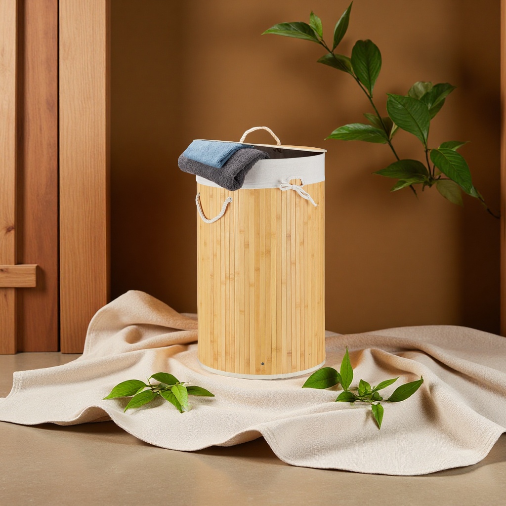 圆形竹编收纳筐