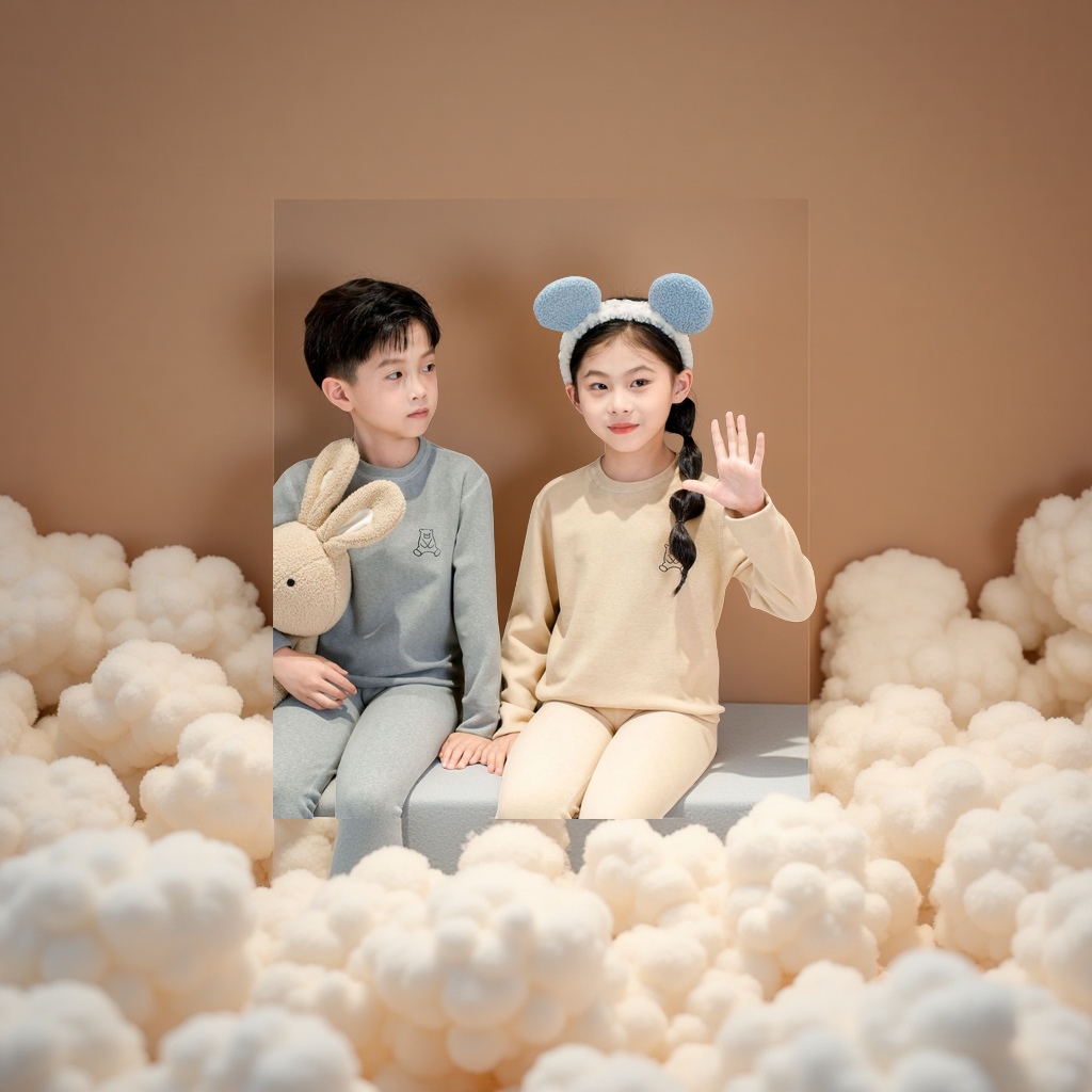 儿童德绒羊毛蚕丝保暖内衣套装秋季男女宝宝无骨秋衣秋裤 2025儿童毛绒布艺公仔抓娃娃机玩具
