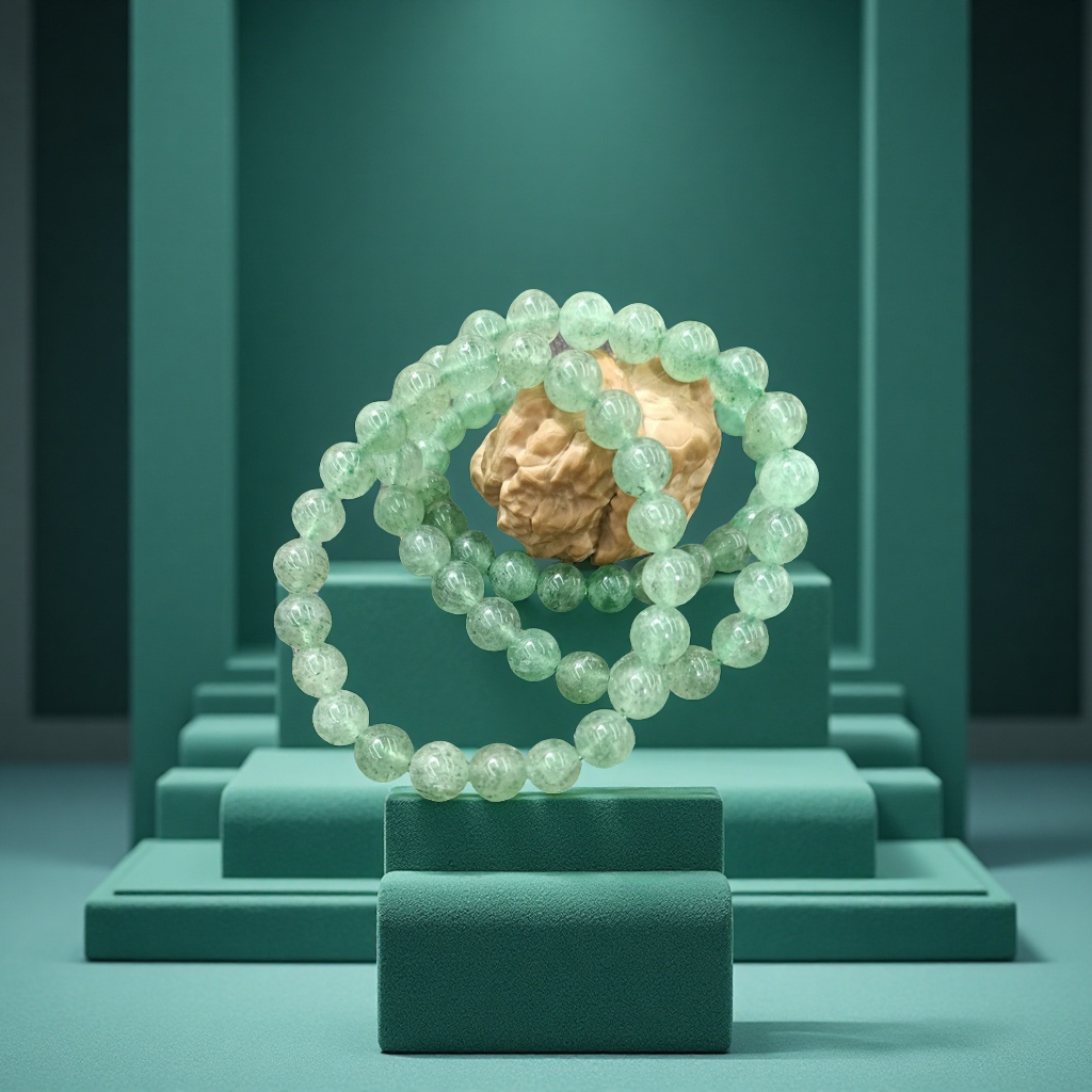 绿草莓水晶手串天然粉色多彩手链时尚简约女士饰品送女友礼物