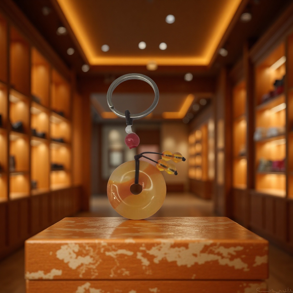 玛瑙平安扣钥匙扣产品图