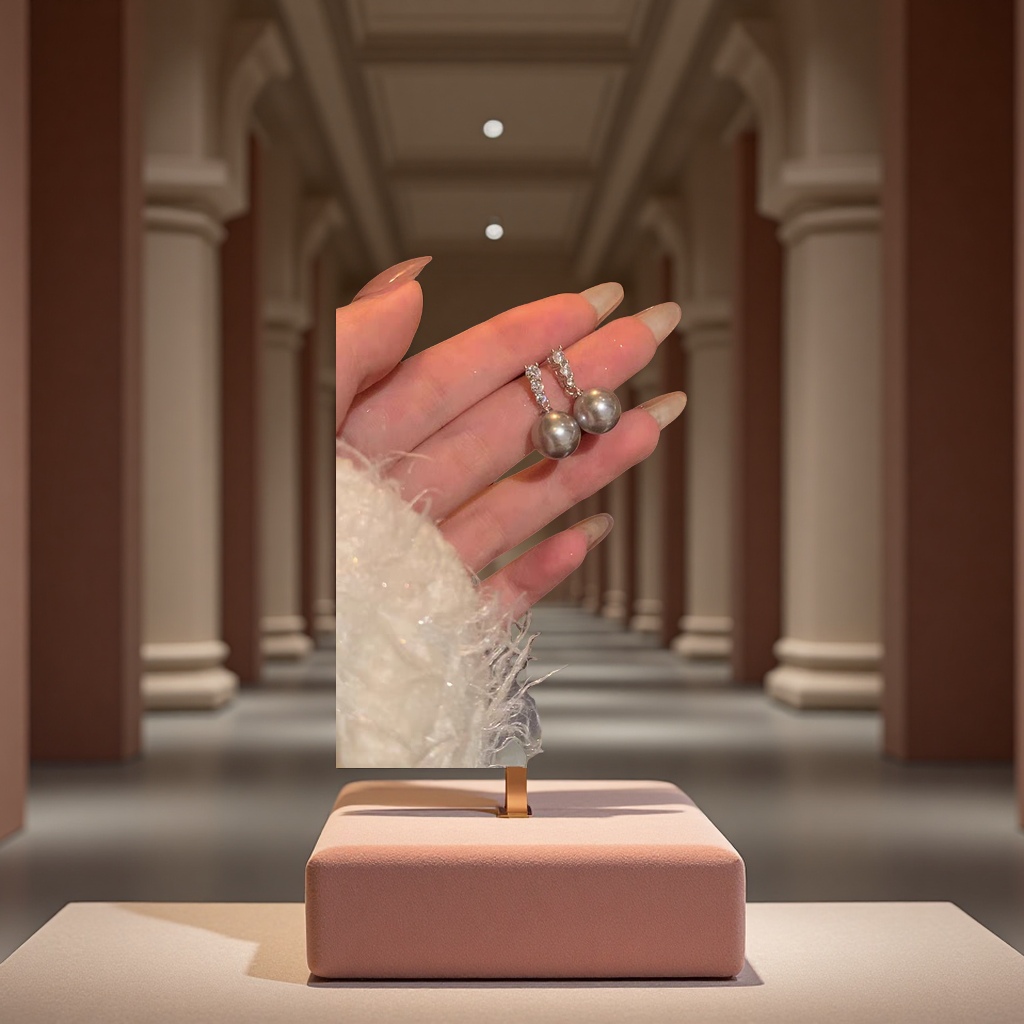 韩系温柔百搭闪锆珍珠耳环女轻奢高级感耳钉独特漂亮气质耳饰耳夹细节图