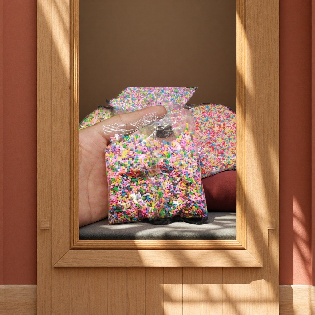 软陶糖果粒100g袋装巧克力丝食玩蛋糕装饰美甲DIY玩具配件糖果礼盒喜庆用品