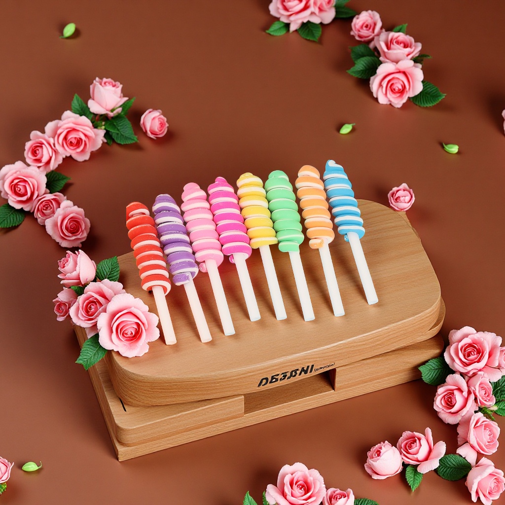 Soft clay roll lollipop cream, phone case material, creative stationery box, diy decorative accessories, soft clay accessories, custom-made jewelry accessories based on samples Application Scenario