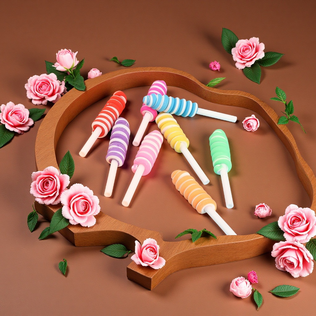 Soft clay roll lollipop cream, phone case material, creative stationery box, diy decorative accessories, soft clay accessories, custom-made jewelry accessories based on samples Specification image