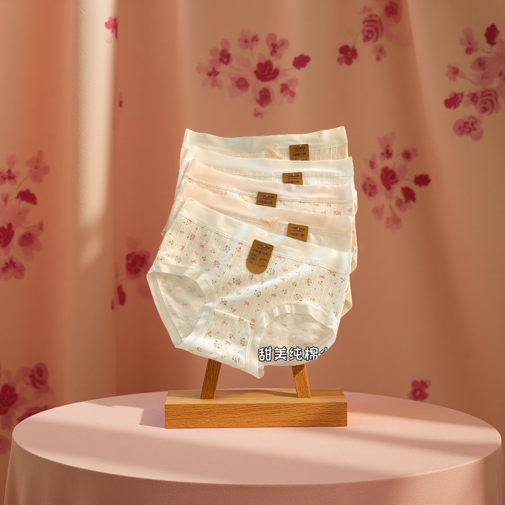 内裤女士高腰舒适/内裤/内裤莫代尔面料/内裤女/格纹网纱内裤女细节图