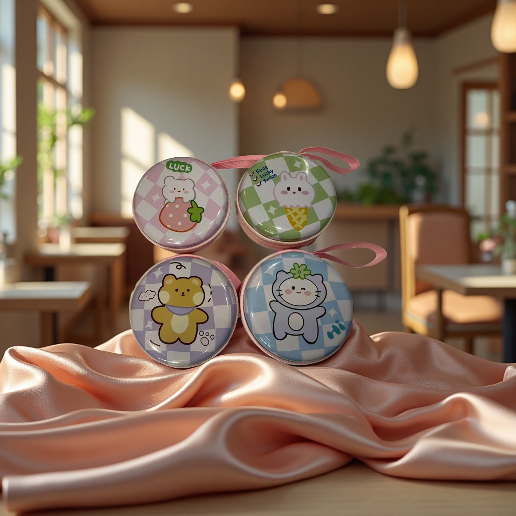 韩系收纳耳机包零钱包马口铁零钱包多功能钱包便携收纳袋时尚潮流