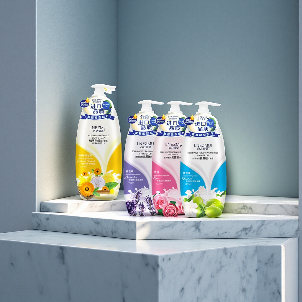 "Love Honey Words 1008mL Amino Acid Perfume Body Wash Cares for your skin and leaves a lasting fragrance. Wholesale household body wash.