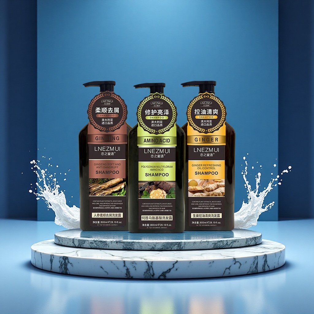 800ML Love Honey Language Polygonum Multiflorum Ginseng Shampoo, Refreshing Oil-Control Hair Care, Ginger Shampoo wholesale details Picture