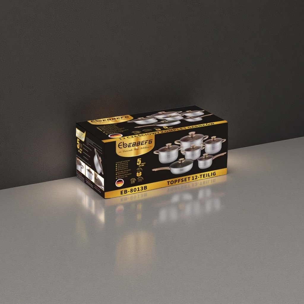 乐福不锈钢锅具12件套不锈钢套锅产品图