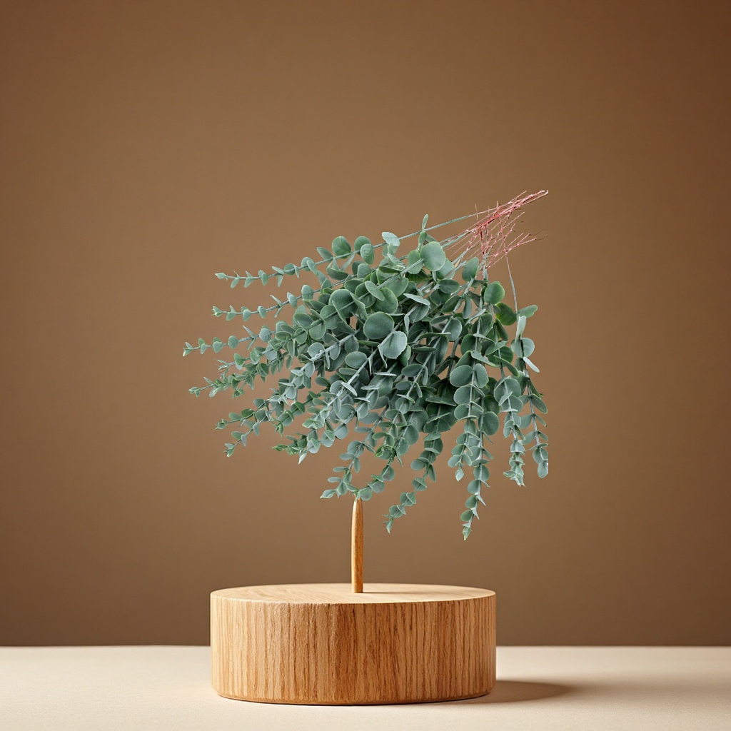 尤加利叶仿真绿植单支婚庆家居装饰假花配件桉树叶园艺摆件批发