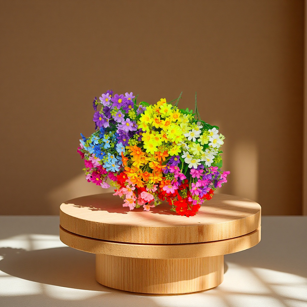 仿真花28头小雏菊跳兰菊园林装饰假花室外工程家居美化小野菊办公文化仿真玫瑰