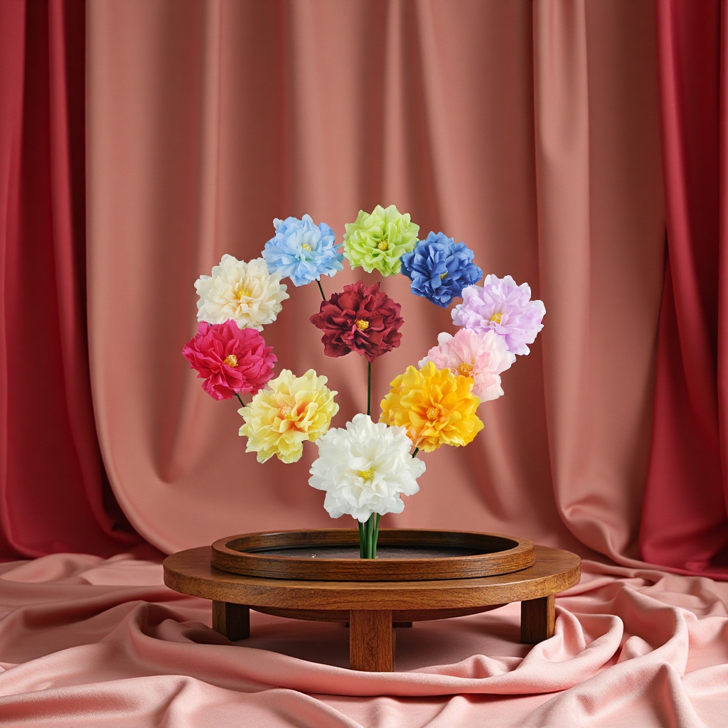 芙蓉牡丹仿真花头大号假花花束汉服配饰绢花草帽发卡办公文化园艺装饰