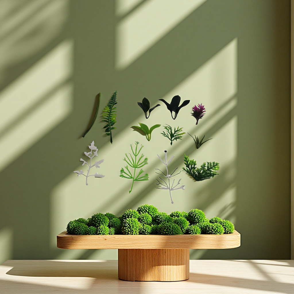 仿真绿植塑料水草波斯叶凤尾草三角叶片手工花束配件办公文化园艺装饰