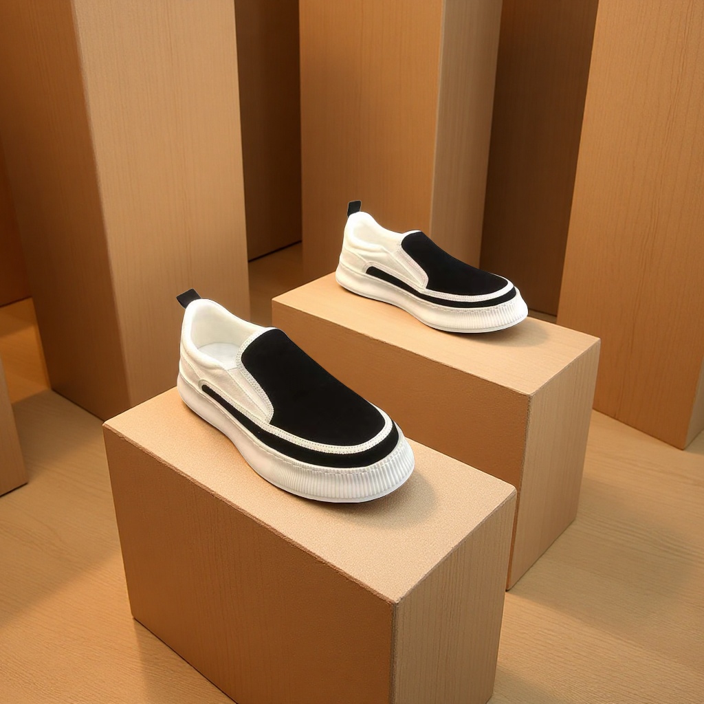 春季新款男士透气帆布鞋厚底一脚蹬休闲潮鞋平底百搭女式休闲单鞋