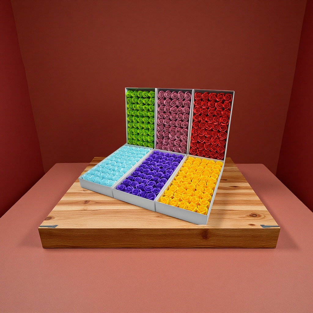 三层玫瑰香皂花礼盒仿真花束节日礼品办公文化装饰花卉批发