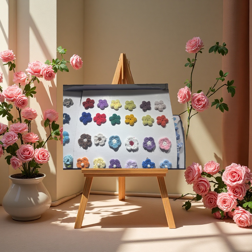 手勾花白底实物图