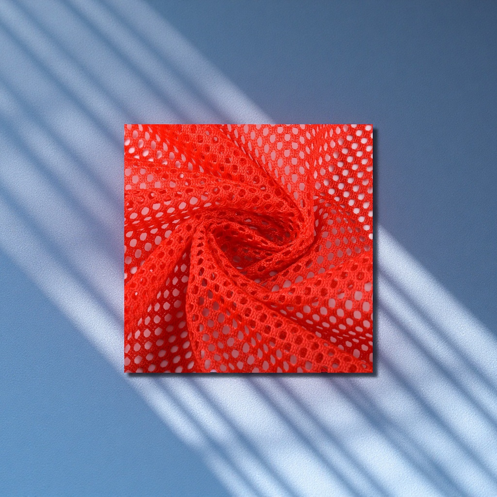 The manufacturer has in stock all polyester rocking basket mesh warp knitted round hole mesh fabric for office chairs, baby strollers, handbags and luggage Specification image