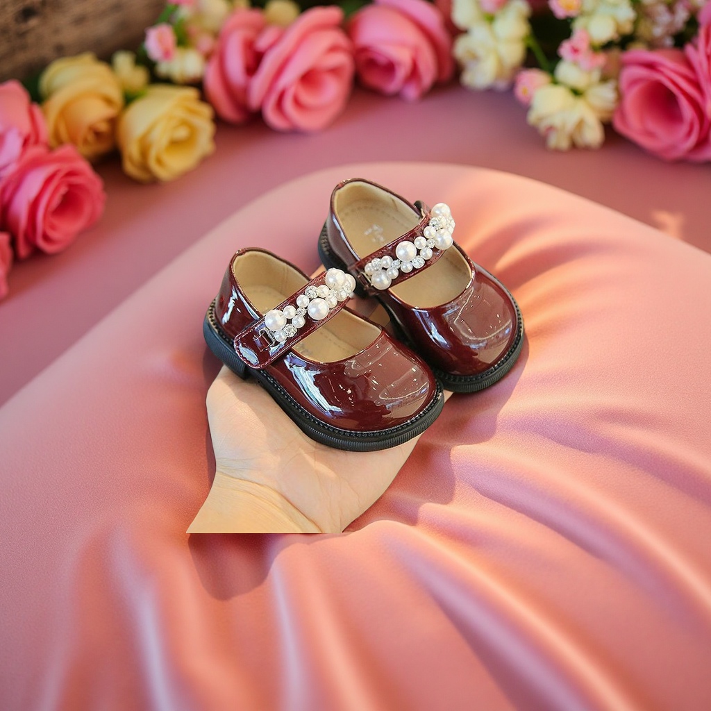 Children's shoes, baby and toddler soft-soled princess shoes, spring new style, 1-year-old walking shoes with evening dress, children's single shoes, baby shoes, children's leather shoes details Picture