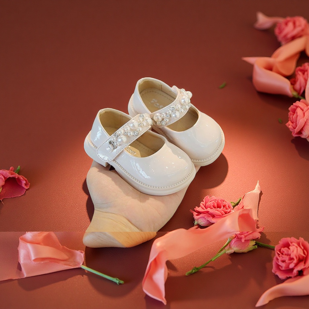 Children's shoes, baby and toddler soft-soled princess shoes, spring new style, 1-year-old walking shoes with evening dress, children's single shoes, baby shoes, children's leather shoes Specification image