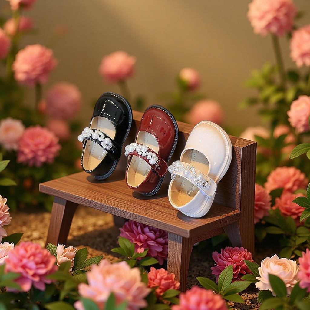 Children's shoes, baby and toddler soft-soled princess shoes, spring new style, 1-year-old walking shoes with evening dress, children's single shoes, baby shoes, children's leather shoes Item Picture