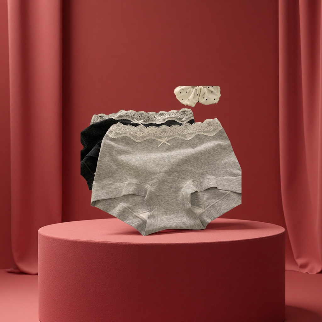 纯欲芭蕾风可爱甜美性感纯棉少女中腰包臀内裤抑菌加长裆三角裤女士内衣