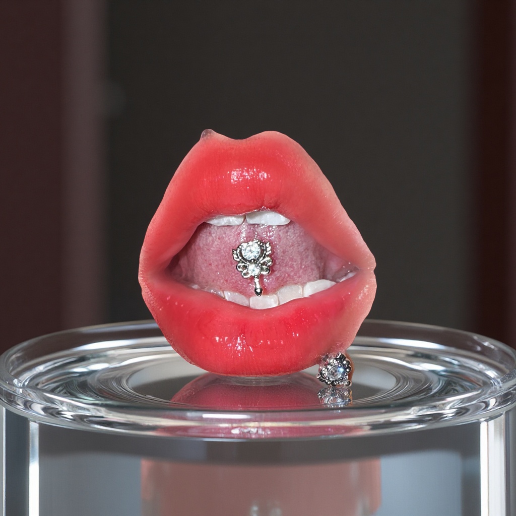 仙女棒舌钉铜镶锆石不锈钢人体穿刺舌环新款批发饰品其他唇饰