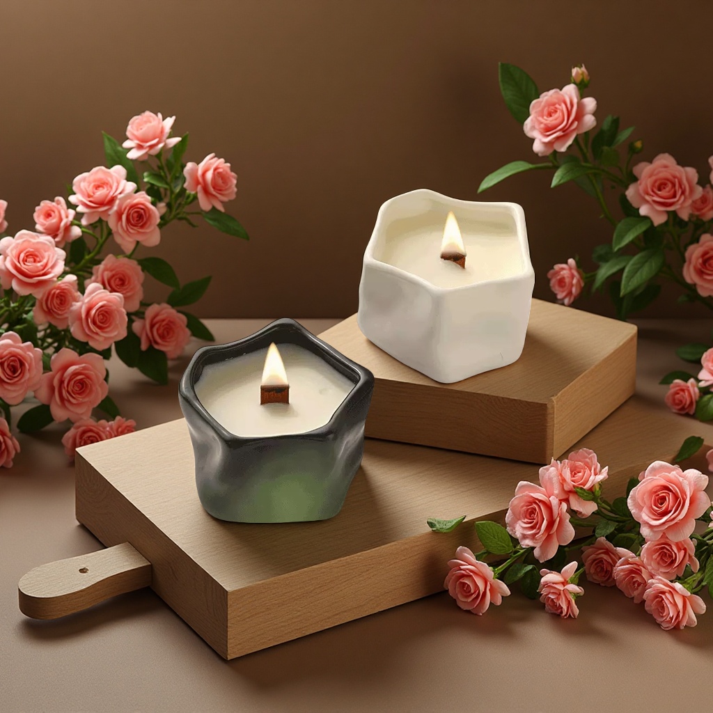 新款陶瓷杯蜡烛香薰家用创意礼品温馨卧室装饰持久香味