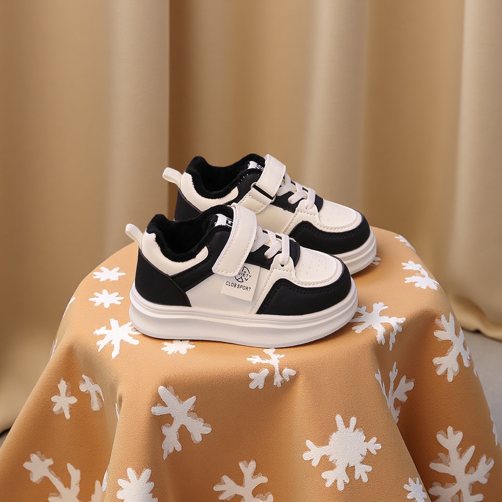 儿童秋冬二棉鞋2025新款男童女童软底加绒运动鞋韩版宝宝小白鞋运动户外篮球鞋