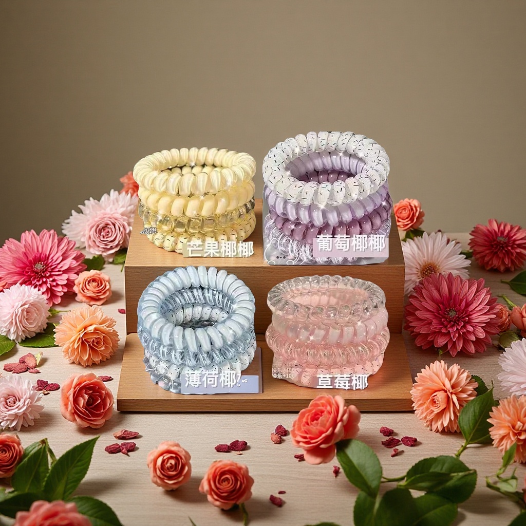Fashionable accessories: Large intestine hair bands, hair ties, square scarves, hair bands, versatile hair accessories, hair bundles, hair clips, Korean style for women, trendy Specification image