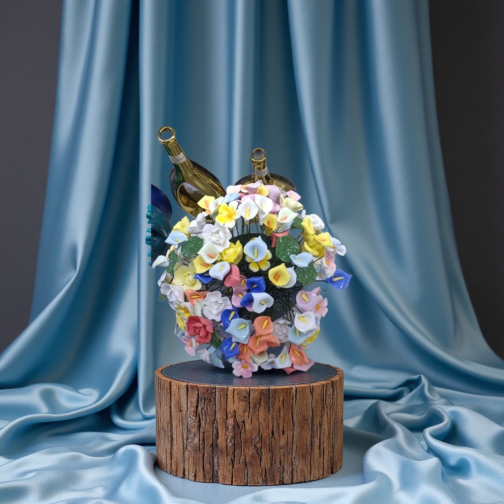 陶瓷摆件陶瓷花大号陶瓷花盆瓷花工艺品家居装饰摆设艺术品