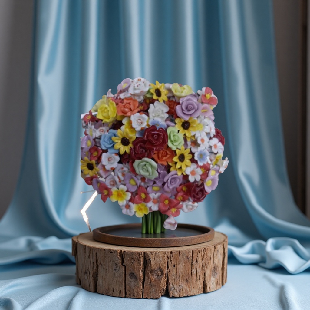 Objetos de cerámica flores de cerámica grandes macetas de cerámica artesanías de flores de porcelana decoración del hogar muebles obras de arte details Picture